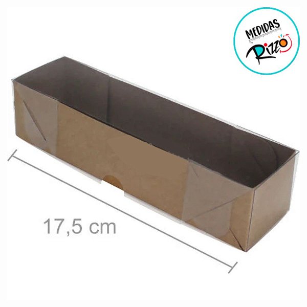 Caixa Transparente de Acetato Kraft - Ref.CH-06 - 17,5x4,5x4cm - 20 unidades - CAC - Rizzo