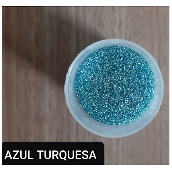 Pó para Decoração - Glitter Azul Turquesa - Jeni Joni - 10g - Rizzo Confeitaria