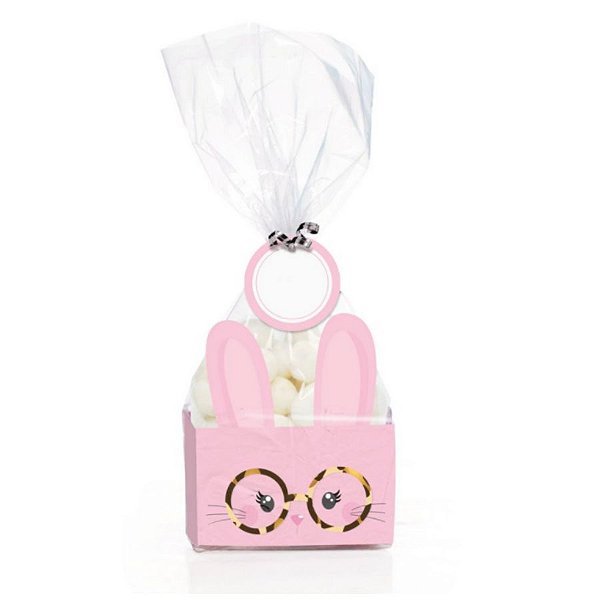 Kit Fundo Retangular Play Rosa - 8,5x5,5x4,5cm - 10 unidades - Cromus Páscoa - Rizzo