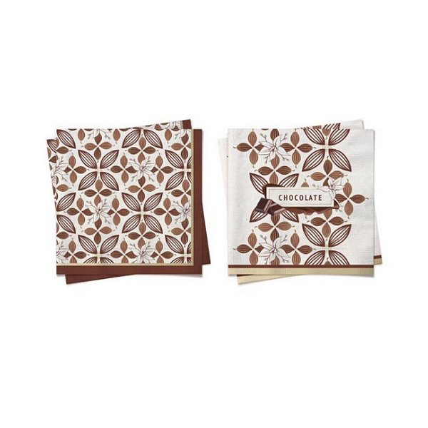 Guardanapo de Papel Chocolate Composê - 20 folhas - Cromus Páscoa - Rizzo Embalagens