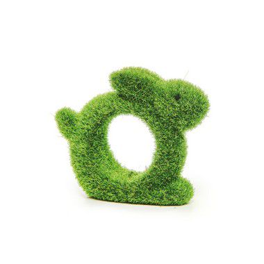 Argola para Guardanapo Coelho Rústico Verde - 4 unidades - 5cm x 6cm x 3cm - Cromus Páscoa - Rizzo Confeitaria