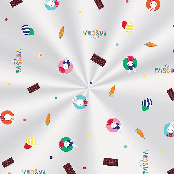 Saco Transparente Decorado - 15x29cm - Brilho de Páscoa - 100 unidades - Cromus - Rizzo Embalagens