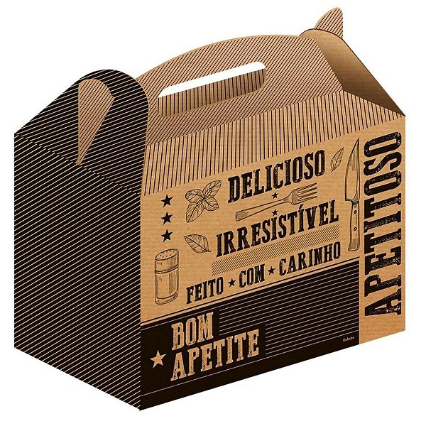Caixa para Kit Lanches Kraft - 50 unidades - Food Service Festcolor - Rizzo Embalagens