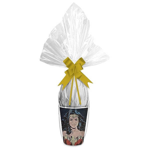 Kit Ovo no Copo Mulher Maravilha Cores (Copo + Saco Express + Papel Chumbo + Laço Fácil) - Páscoa Rizzo