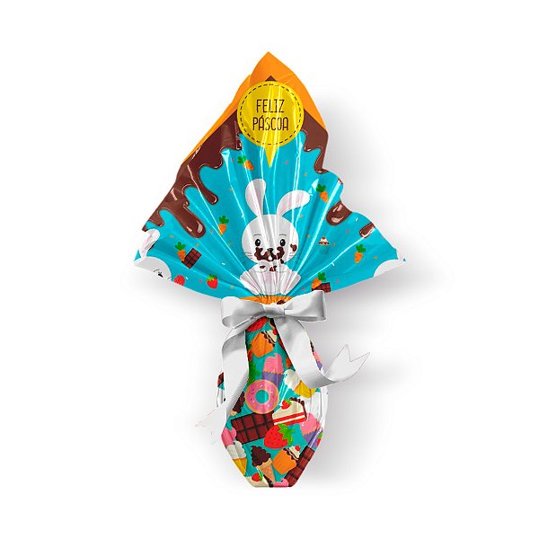 Saco Express 32x32cm para Ovos de 150g a 200g - Guloseimas Azul - 05 unidades - Cromus Páscoa