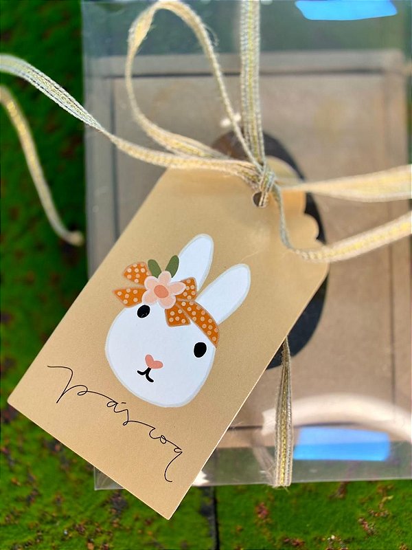 Tag Decorativa Páscoa Bege Coelha - 5 unidades - Rizzo