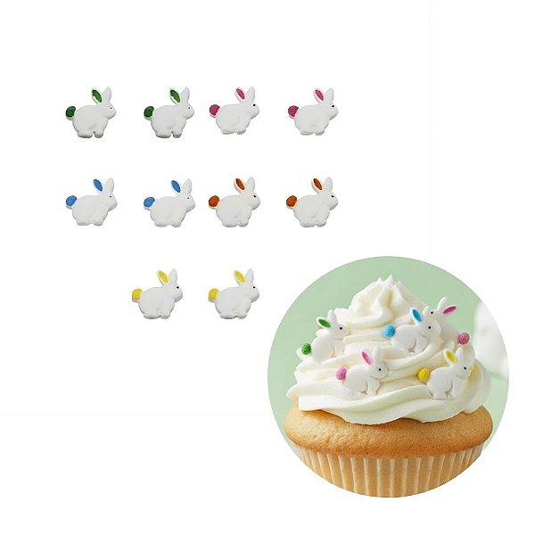 Mini Confeito - Coelhos - 12 Unidades - Abelha Confeiteira - Rizzo Confeitaria