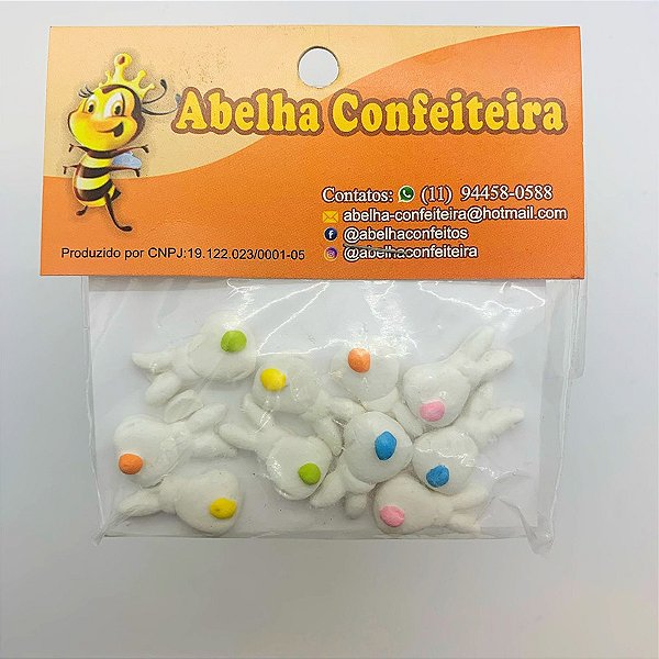 Mini Confeito - Coelho de Costas - 10 Unidades - Abelha Confeiteira - Rizzo