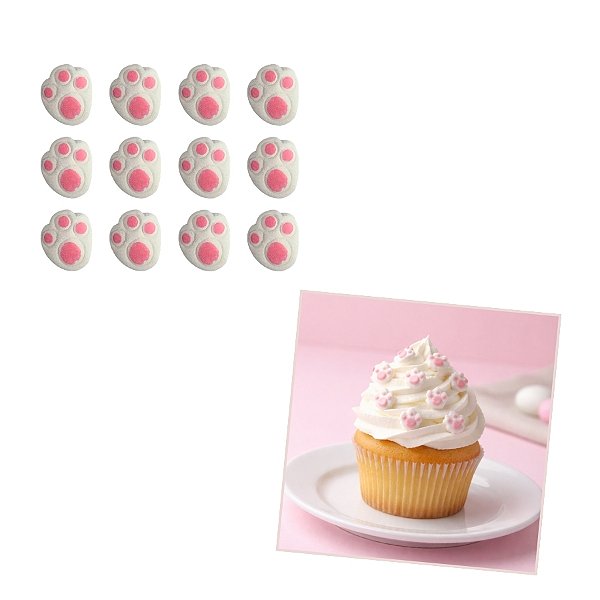 Mini Confeito - Patinhas de Coelho - 12 unidades - Abelha Confeiteira - Rizzo Confeitaria