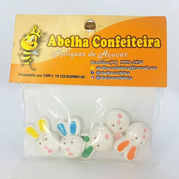 Mini Confeito - Coelho Bubu - 5un - Abelha Confeiteira - Rizzo Confeitaria