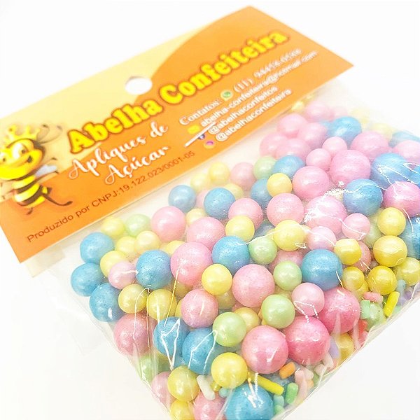 Mini Confeito - Sprinkles Unicornio - 60 gramas - Abelha Confeiteira - Rizzo Confeitaria