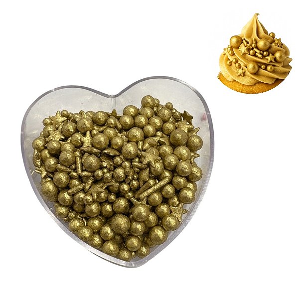 Mini Confeito - Sprinkles Chuva Dourada - 30 gramas - Abelha Confeiteira - Rizzo