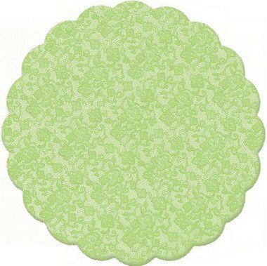 Fundo Rendado Redondo Verde Cítrico 9cm - 100 unidades - Cromus - Rizzo Embalagens