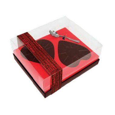 Caixa 2 Corações de Colher de 250g - Classic Coração Red Love Cód 1403 - 05 unidades - Ideia Embalagens - Rizzo