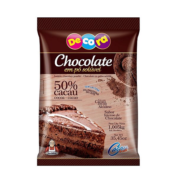 Chocolate em Pó Solúvel 50% Cacau - Cacau Foods - 1kg - Rizzo Confeitaria