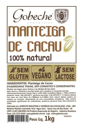 Manteiga de Cacau 100% natural Gobeche Rizzo Confeitaria