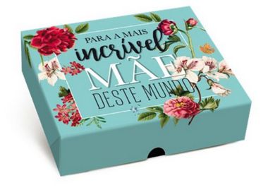 Caixa para Presente Tampa e Fundo M - 25cm x 20cm x 5cm- Mãe - Cromus - Rizzo Embalagens e Festas