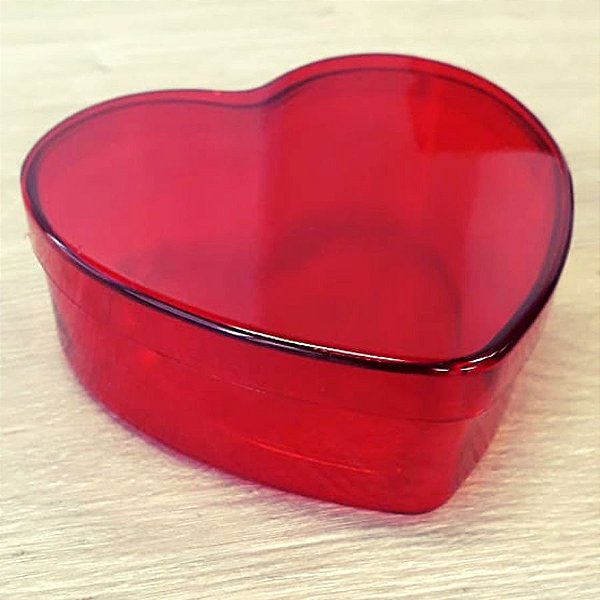 Coração de Acrílico Vermelho Grande 10cm x 10cm x 4cm 6 unidades - Rizzo Confeitaria