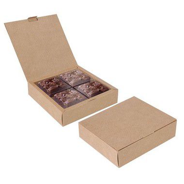 Caixa para 04 Brownies Kraft 17x17x4cm - 10 unidades - Cromus Profissional - Rizzo