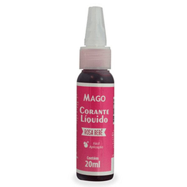 Corante Líquido Rosa Bebê 20 ml Mago  Confeitaria