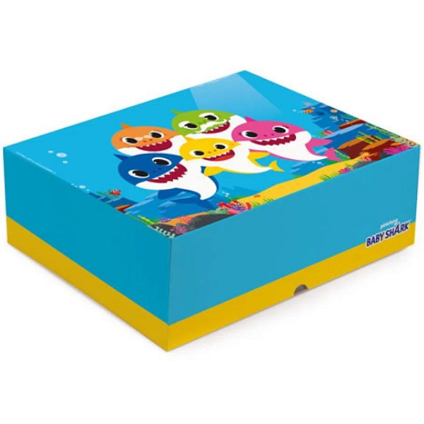 Cesta na Caixa Baby Shark - 33x23x10cm - 01 unidade - Cromus - Rizzo
