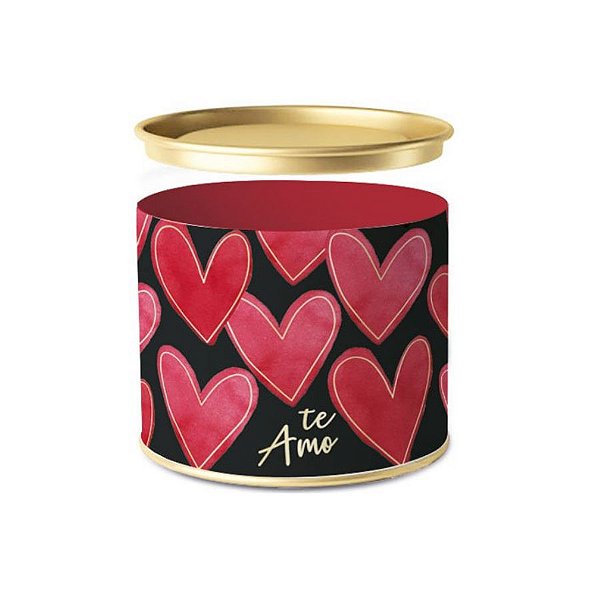 Lata para Bombons Composê Lover Preta - 01 unidade - Cromus - Rizzo