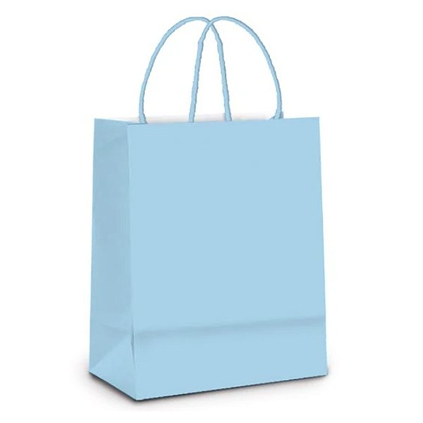 Sacola de Papel P Azul Bebê - 21,5x15x8cm - 10 unidades - Cromus - Rizzo
