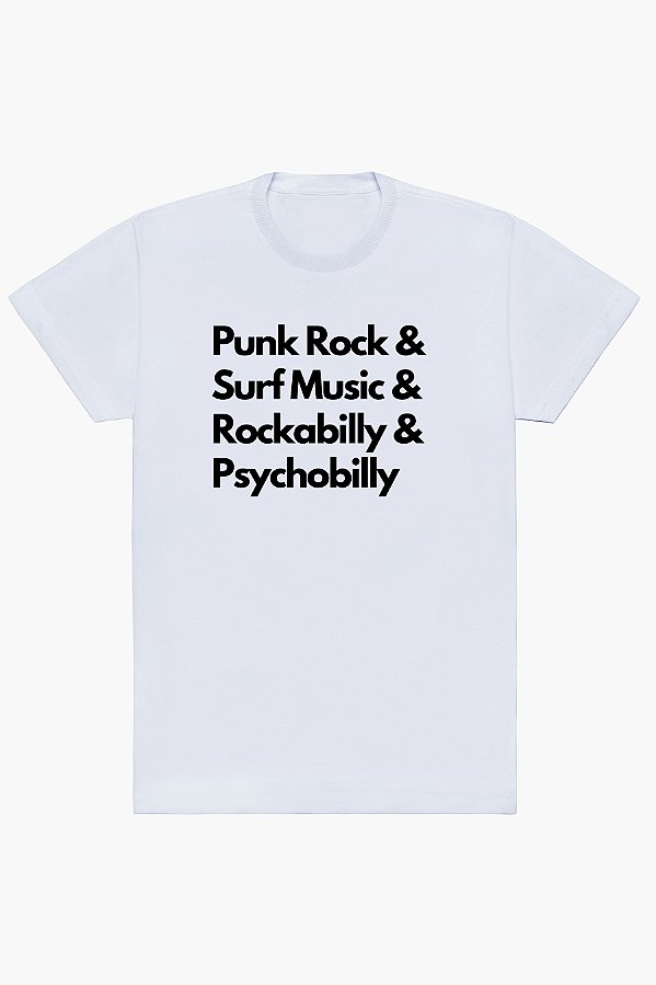 Camiseta Ritmos Punk Rock, Surf, Rockabilly, Psychobilly