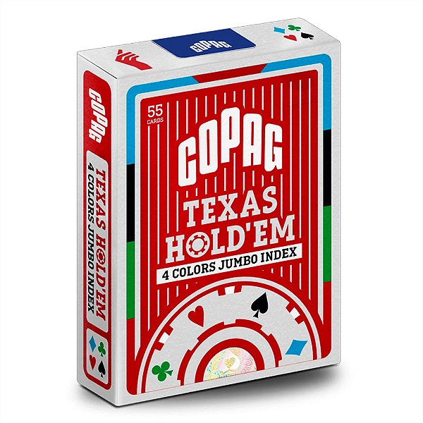 Baralho Copag Texas Hold'em 4 Cores - Vermelho