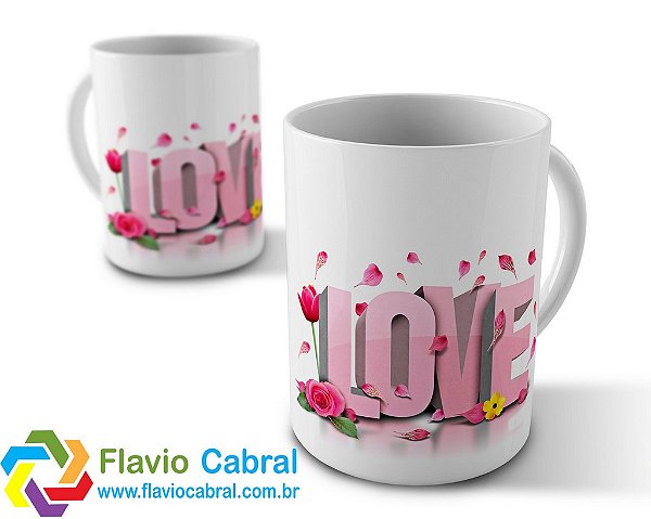 Caneca Love Flores