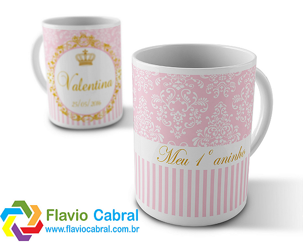 Caneca Para Batizado - Arte Rosa