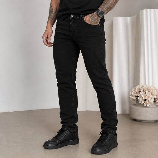 Calça Jeans Slim Preta RJ05