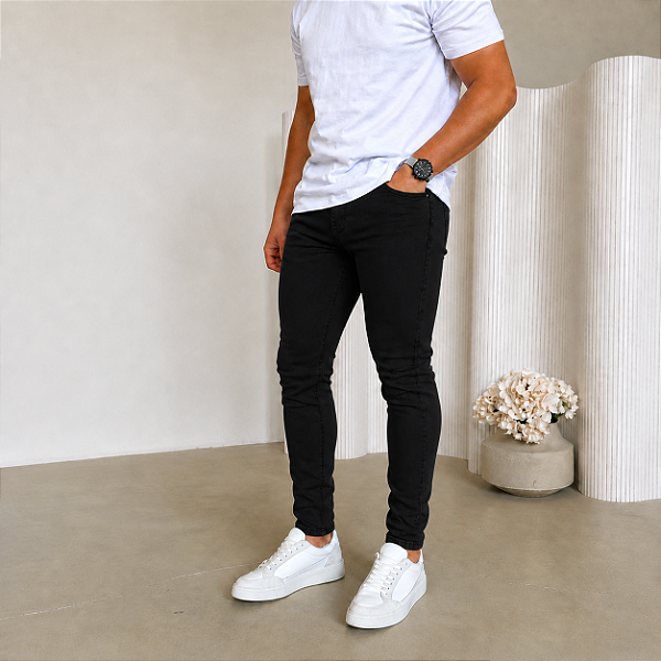 Calça Jeans Skinny Preta VK05