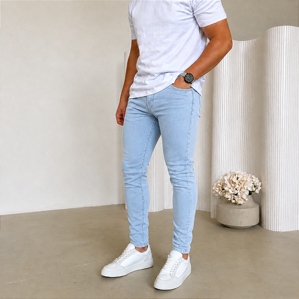 Calça Jeans Skinny Azul Clara VK03
