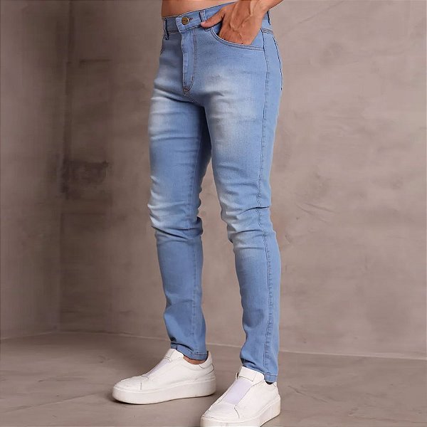Calça Jeans Destroyed Masculina Skinny EV02