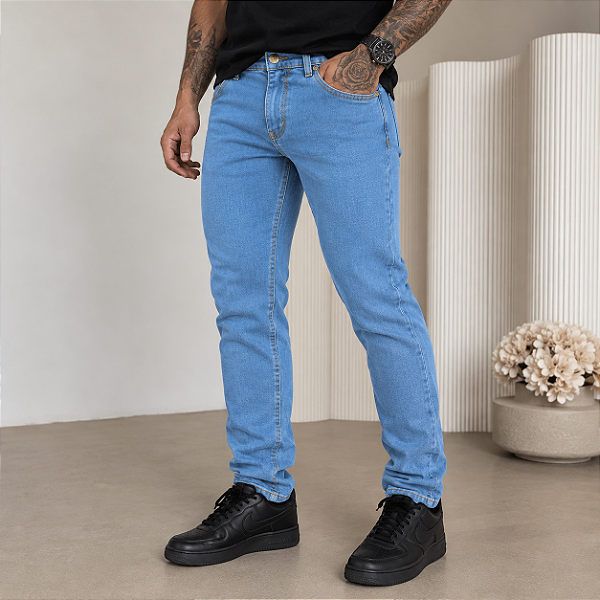 Calça Jeans Slim Azul Médio RJ02
