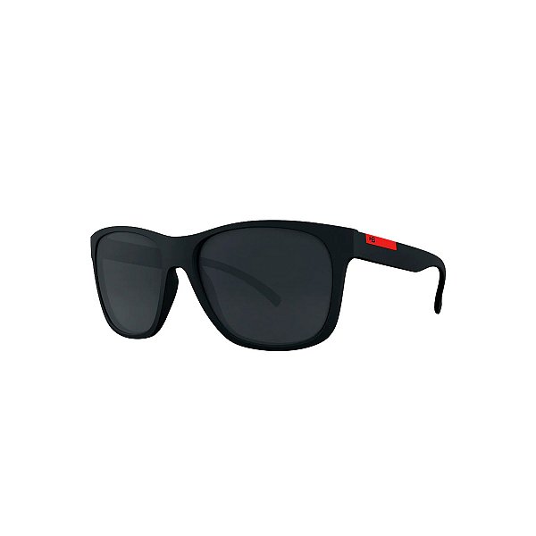 Óculos de Sol Masculino HB Underground Matte Black D Red Grey
