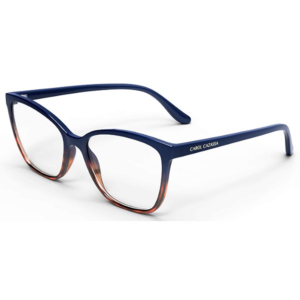 Armação Feminina Carol Cazassa CC1019  Azul Marinho e Demi Marrom