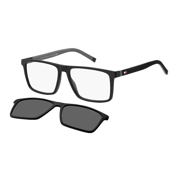 Armação Masculina Tommy Hilfiger TH 2086/CS Preto e Cinza Fosco
