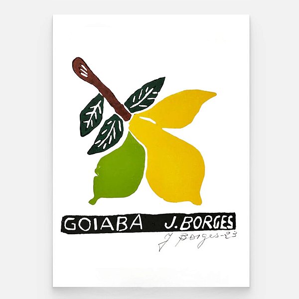 Xilogravura Goiaba P - assinada por J. Borges - PE (Última Peça)