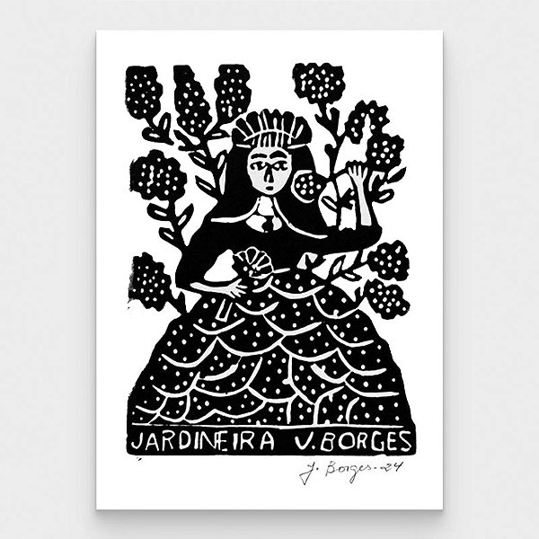 Xilogravura Jardineira P - assinada por J. Borges - PE (Última peça)
