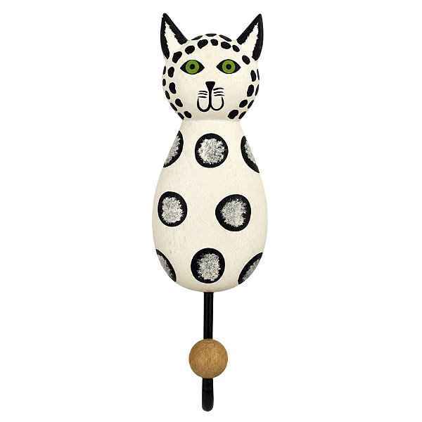 Cabideiro Gato Branco com Olho Verde - Gervásio - MG