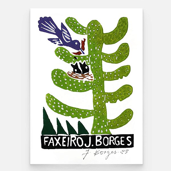 Xilogravura Faxeiro P - assinada por J. Borges - PE (Última Peça)