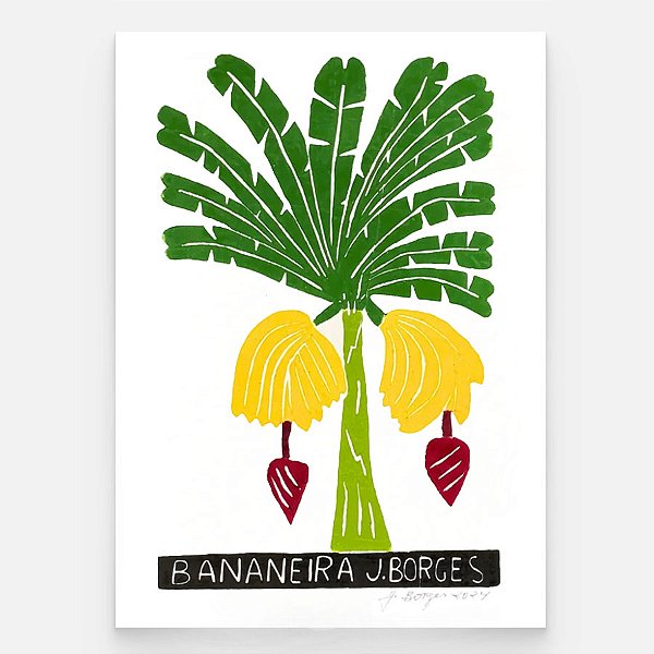 Xilogravura Bananeira M - assinada por J. Borges - PE (Raridade)