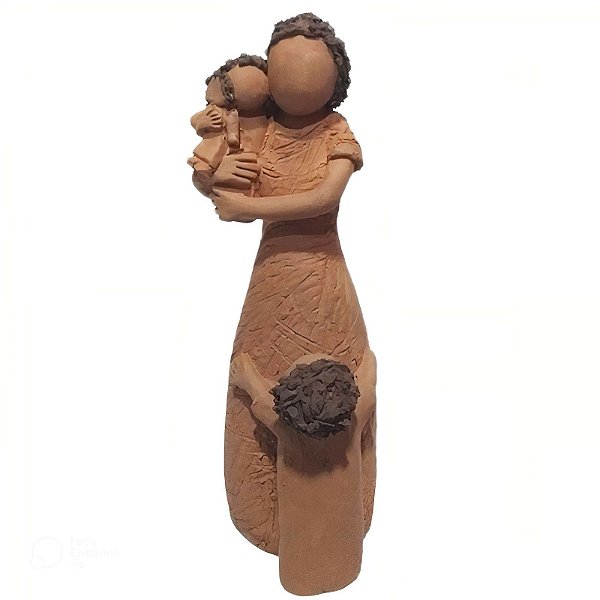 Escultura Mãe com 2 Filhos P - João Paulo Mota - MG