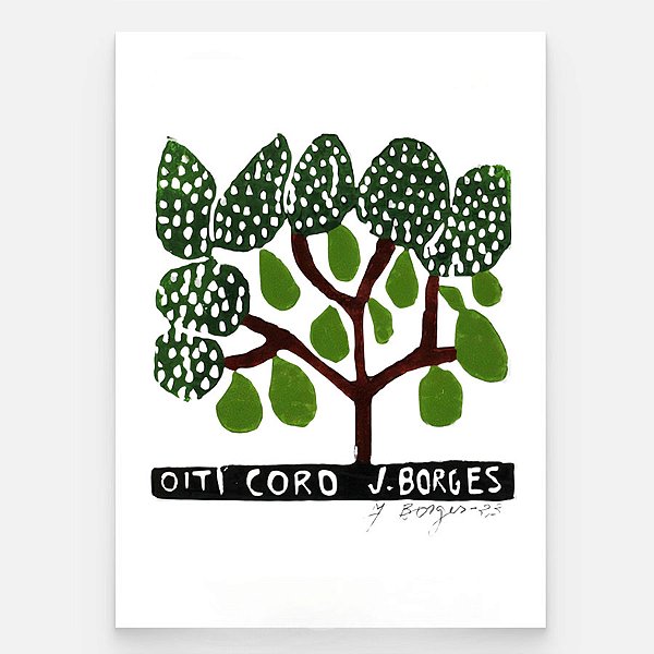 Xilogravura Oiti Coró P - assinada por J. Borges - PE (Última peça)