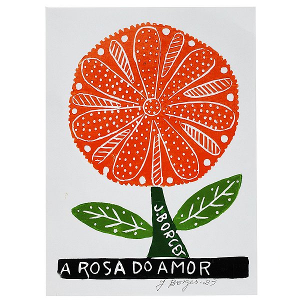 Xilogravura "A Rosa do Amor" P - J. Borges - PE