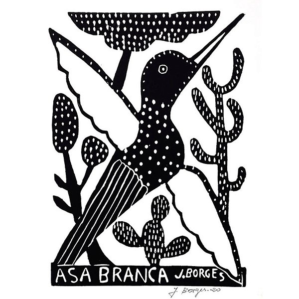 Xilogravura "Asa Branca" M - J. Borges - PE