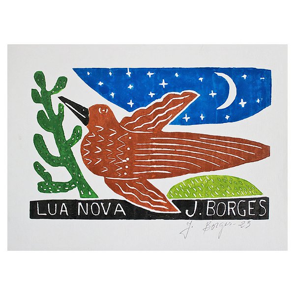 Xilogravura "Lua Nova" P - J. Borges - PE