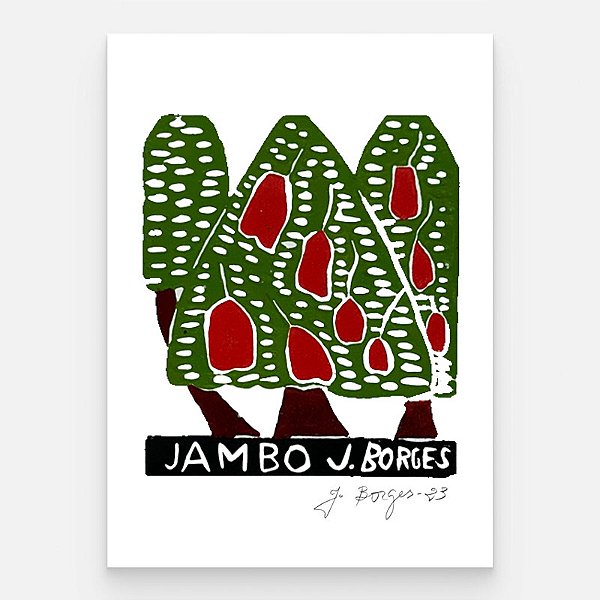 Xilogravura Jambo P - assinada por J. Borges - PE (Última peça)